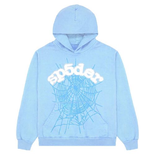 New Collection Sp5der Web Hoodie Sky Blue