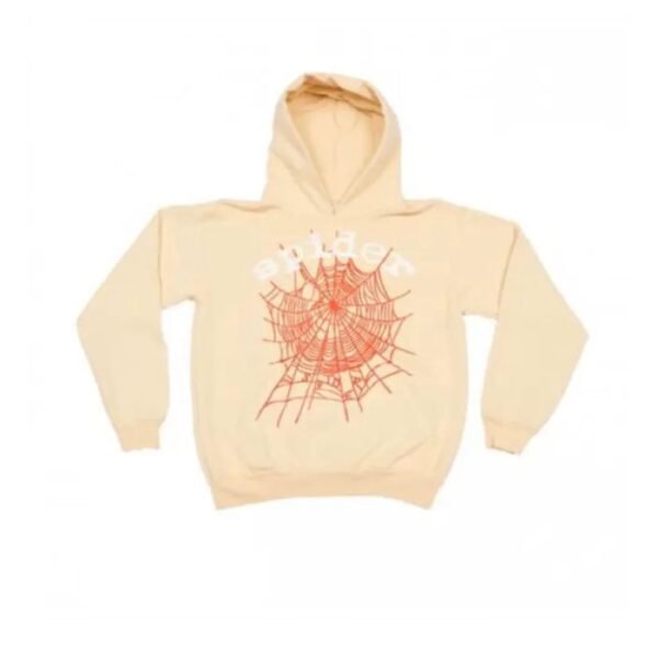 New Sp5der Web Hoodie Beige