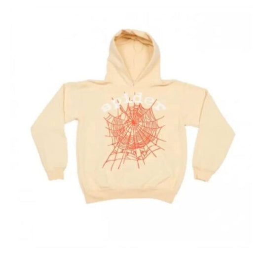 New Sp5der Web Hoodie Beige