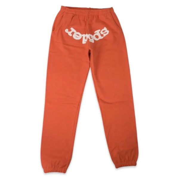Sp5der Rhinestone Web Suit Sweatpants in Orange