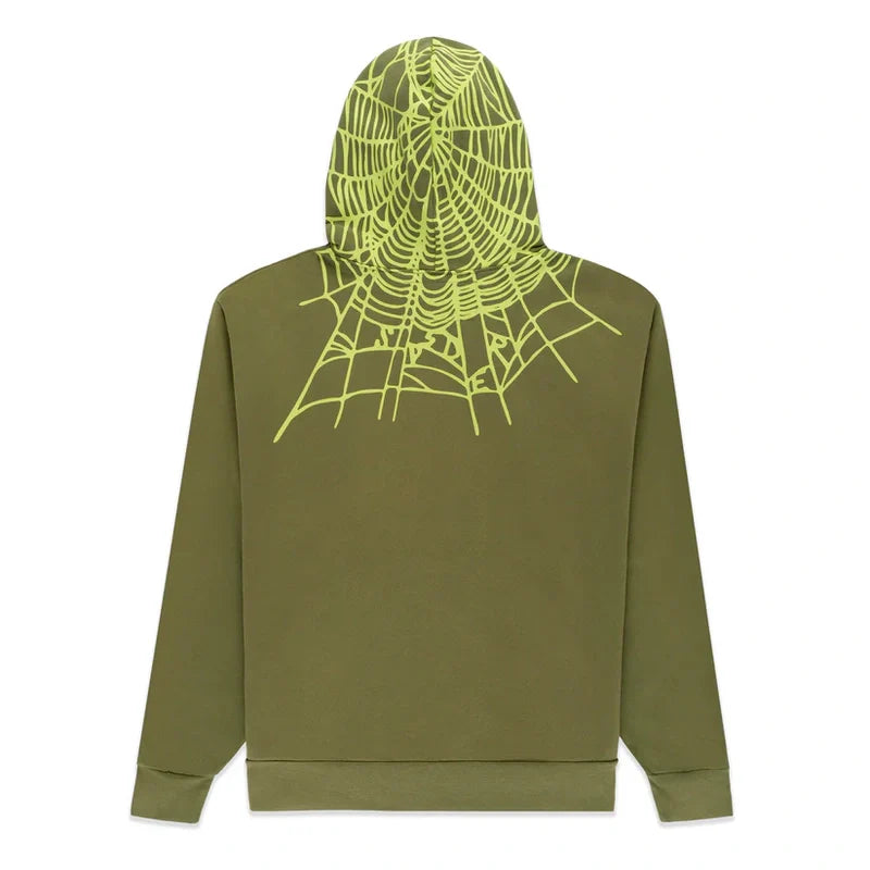 Spider Heavy Web Hoodie Brown