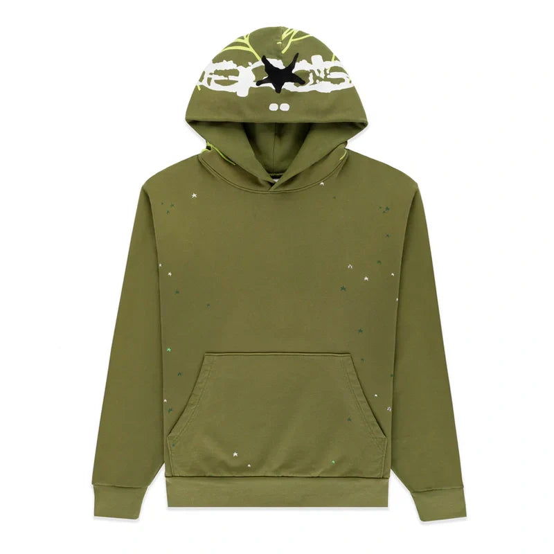 Spider Heavy Web Hoodie Brown