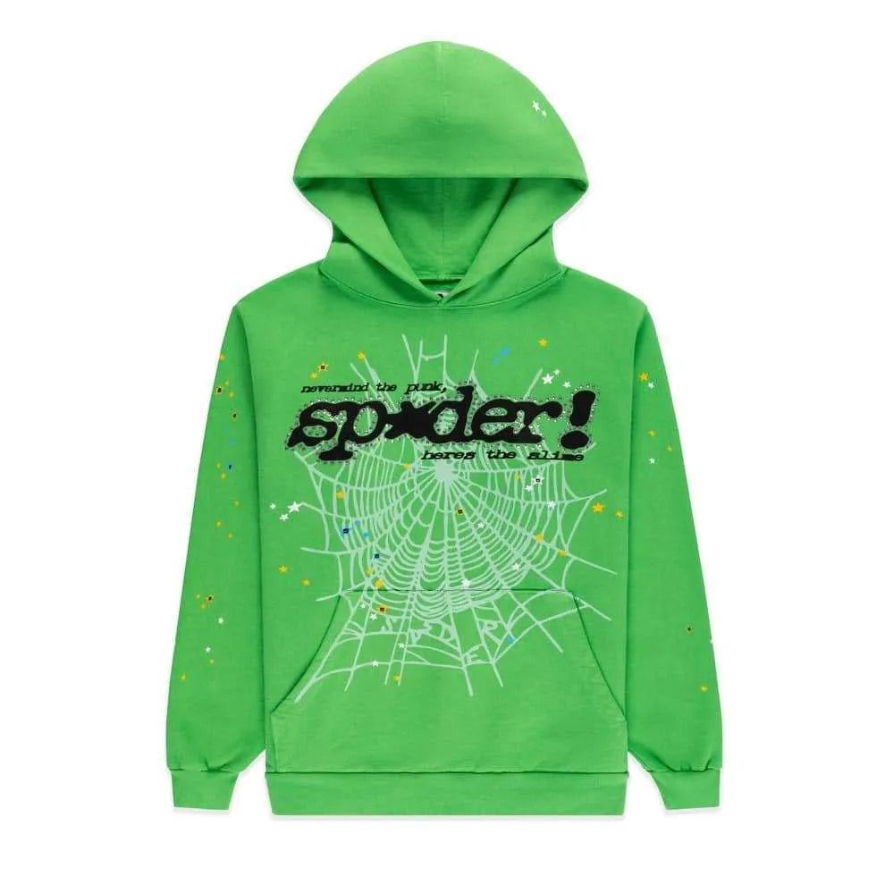 Punk V2 Rhinestone Sp5der Hoodie