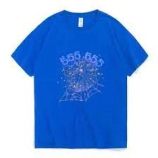 Sp5der 555555 Angel Number T-Shirt Blue
