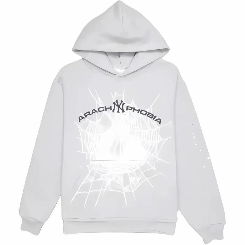 Sp5der Arach NY Phobia Hoodie Ash Grey