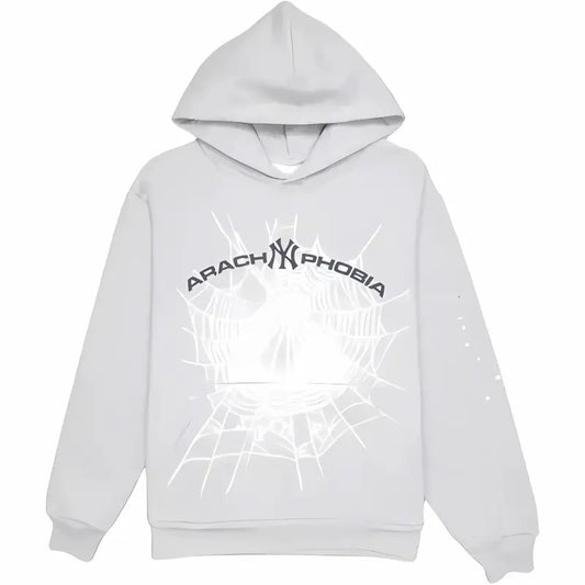 Sp5der Arach NY Phobia Hoodie Ash Grey