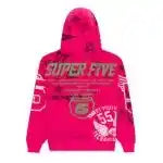 Sp5der Pink Stencil Hoodie