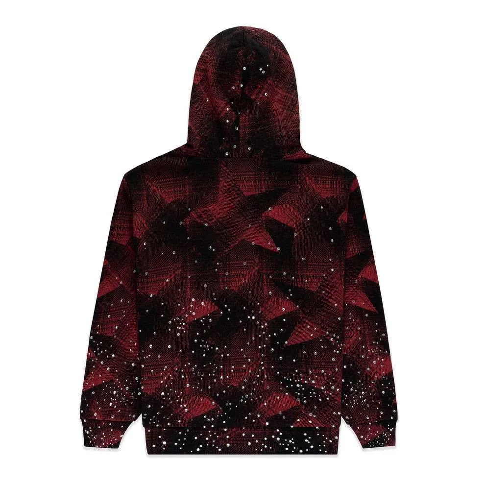 Sp5der Star Plaid Full Zip Hoodie