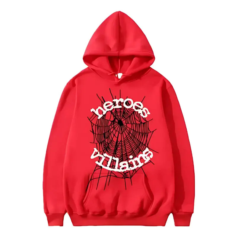 Sp5der x Heroes and Villains Hoodie Red