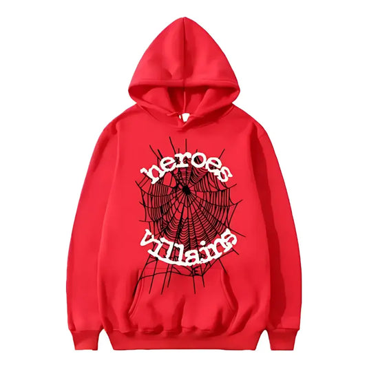 Sp5der x Heroes and Villains Hoodie Red
