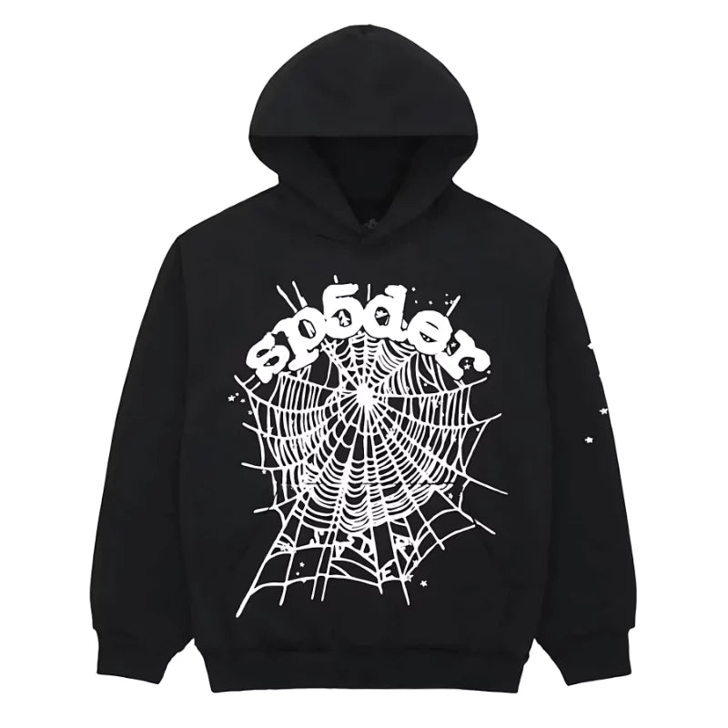 Spider Hoodie Web Black